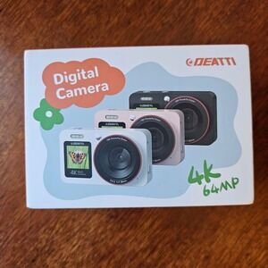 Deatti CV01 Digital Camera 4K 64MP Dual Screen 18X Zoom Vlogging Camera Black